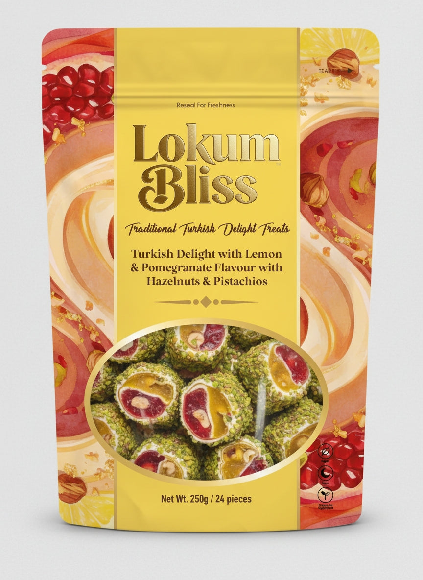 Lemon & Pomegranate Flavour and Hazelnuts & Pistachios